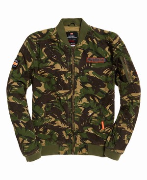 Superdry Rookie Duty Splatter Bomber Férfi Kabát Camo | BLXPU9301